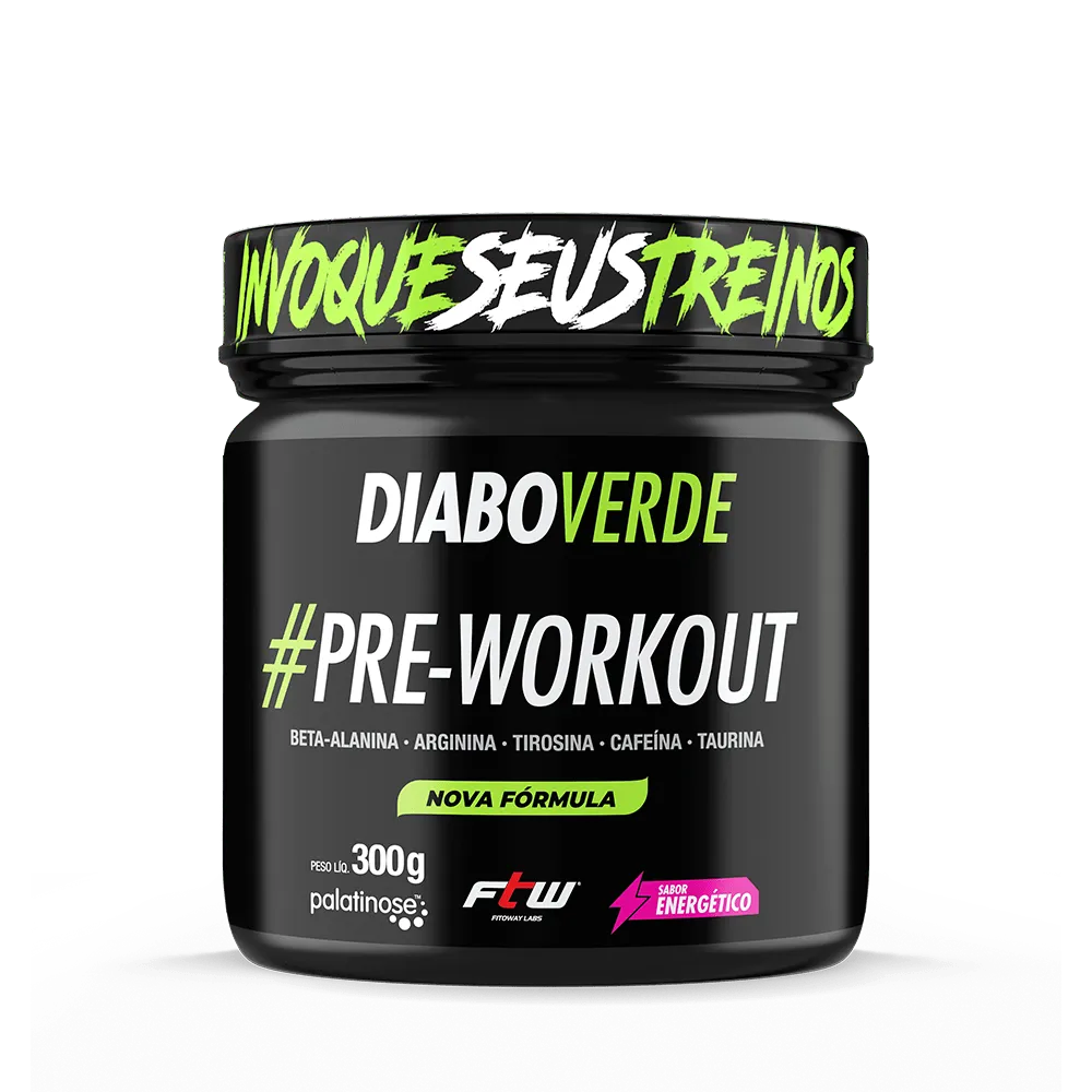 Pr\u00e9 Treino Diabo Verde 300g FTW \u2013 Fit Zero